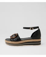 Anwen Black Leather Sandals
