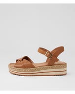 Angles Dark Tan Leather Sandals