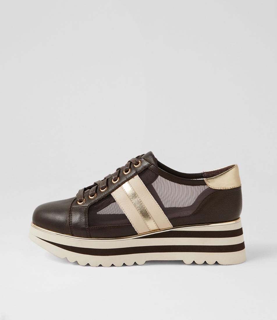 Eminta Choc Milk Leather Lace Up Flats