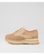 Endos Natural Syn Raffia Leather Platform Shoes