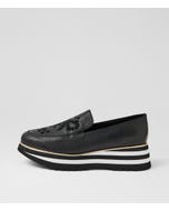 Enakai Black Leather Loafers