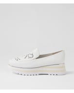 Enakai White Leather Loafers