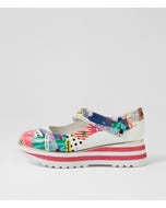 Eeya Collage 2 White Patent Leather Mary Janes