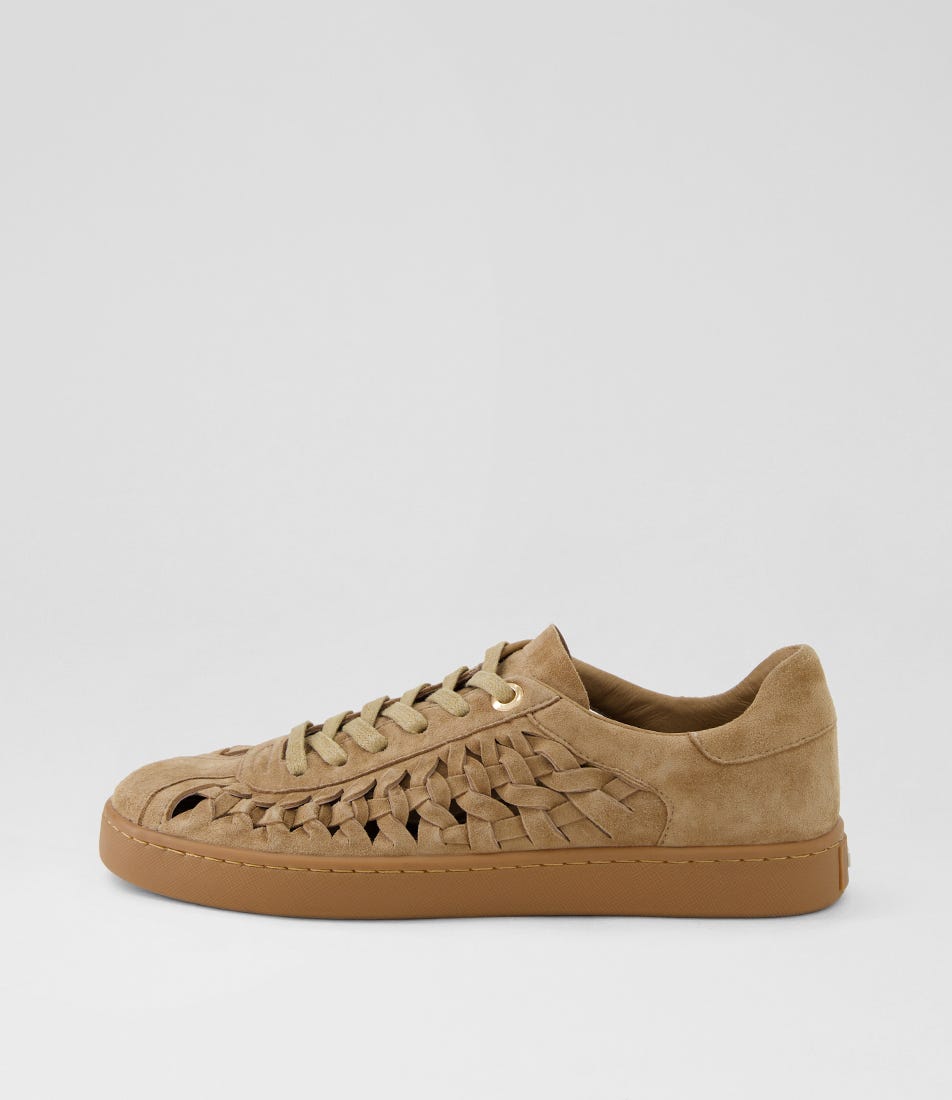 Hyea Light Choc Gum Suede Sneakers