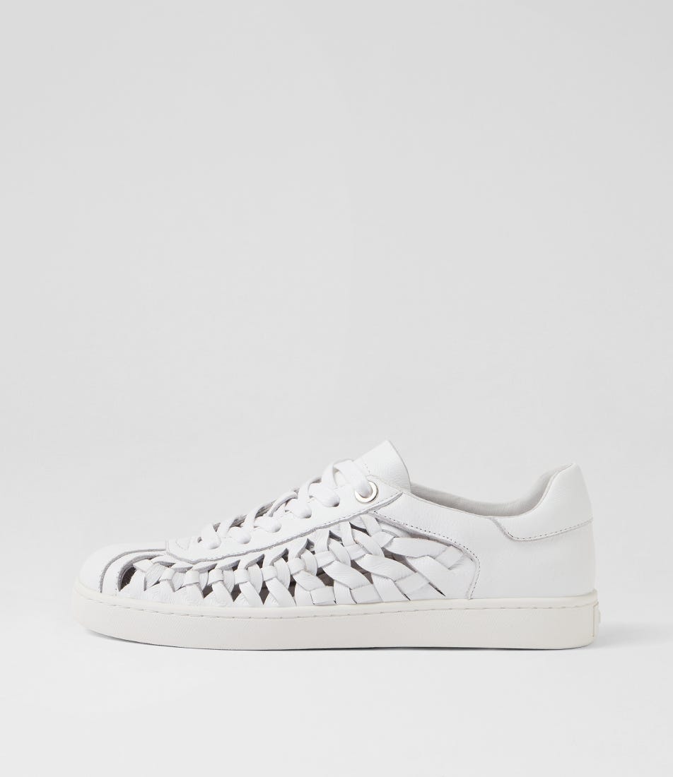 Hyea White Leather Sneakers