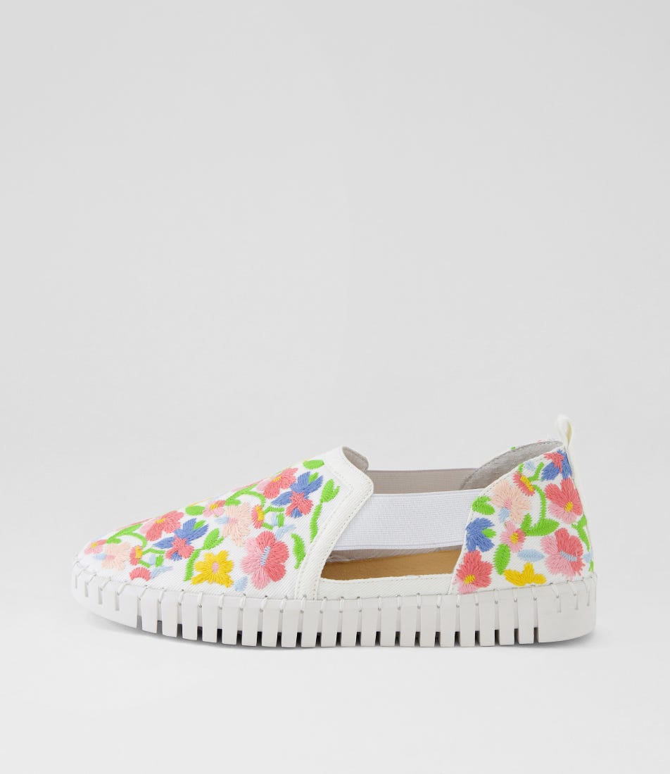 Hassana Ivory Gelato Fabric Loafers