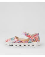 Hough Red Multi White Leather Mary Janes