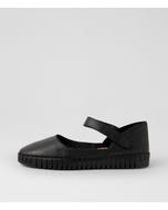 Hough Black Leather Flat Shoes