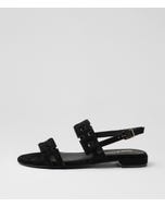 Lyro Black Suede Sandals
