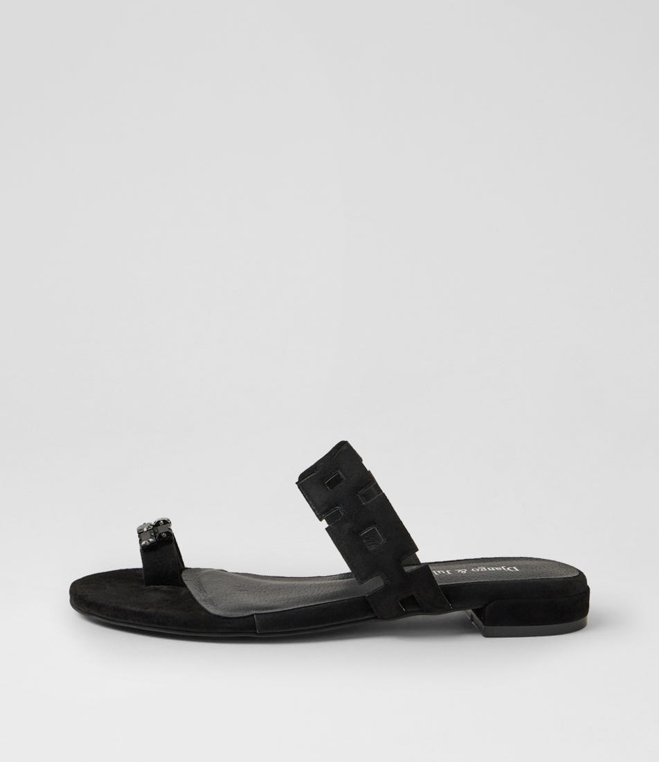 Loverlie Black Suede Sandals