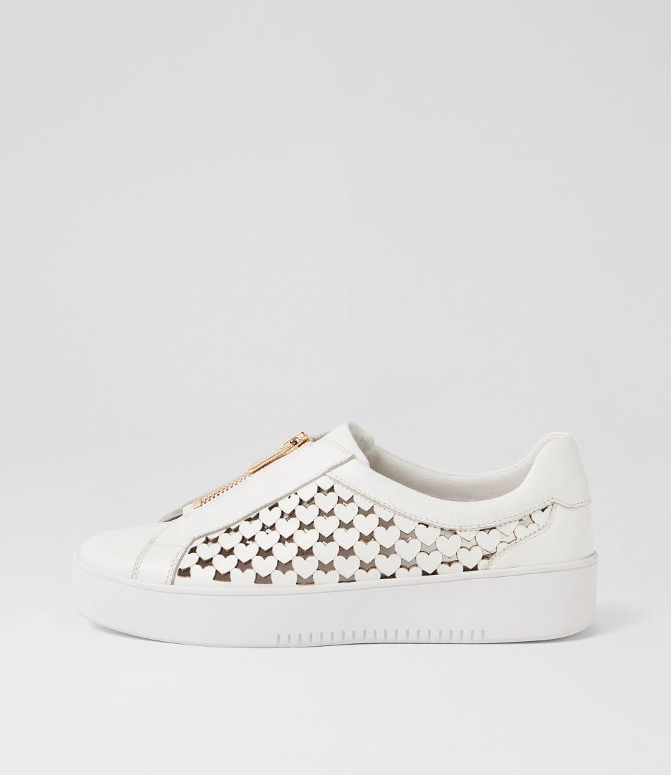 Libbey White Leather Sneakers