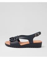 Myrline Navy Leather Sandals