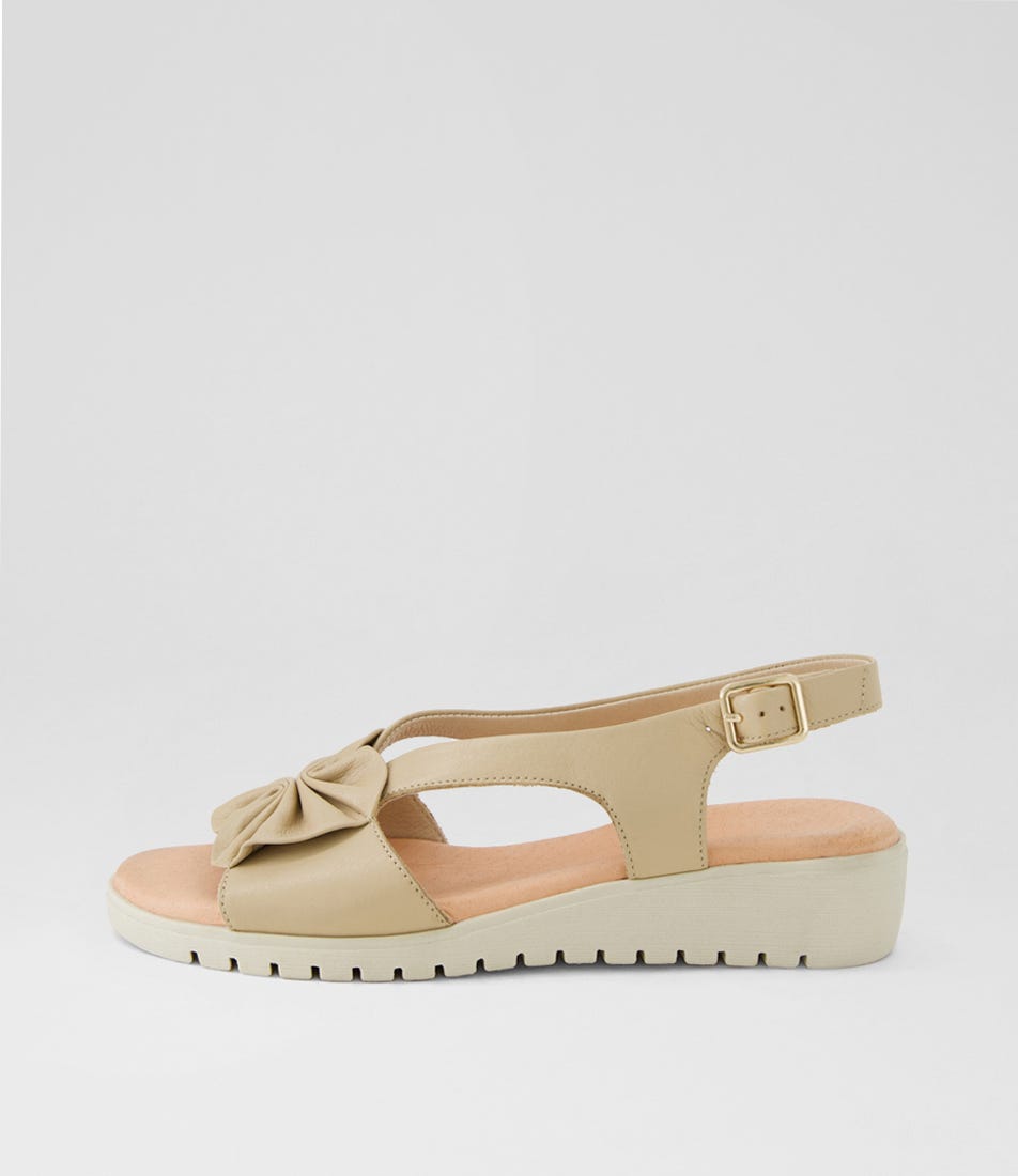 Myrline Camel Almond Leather Sandals
