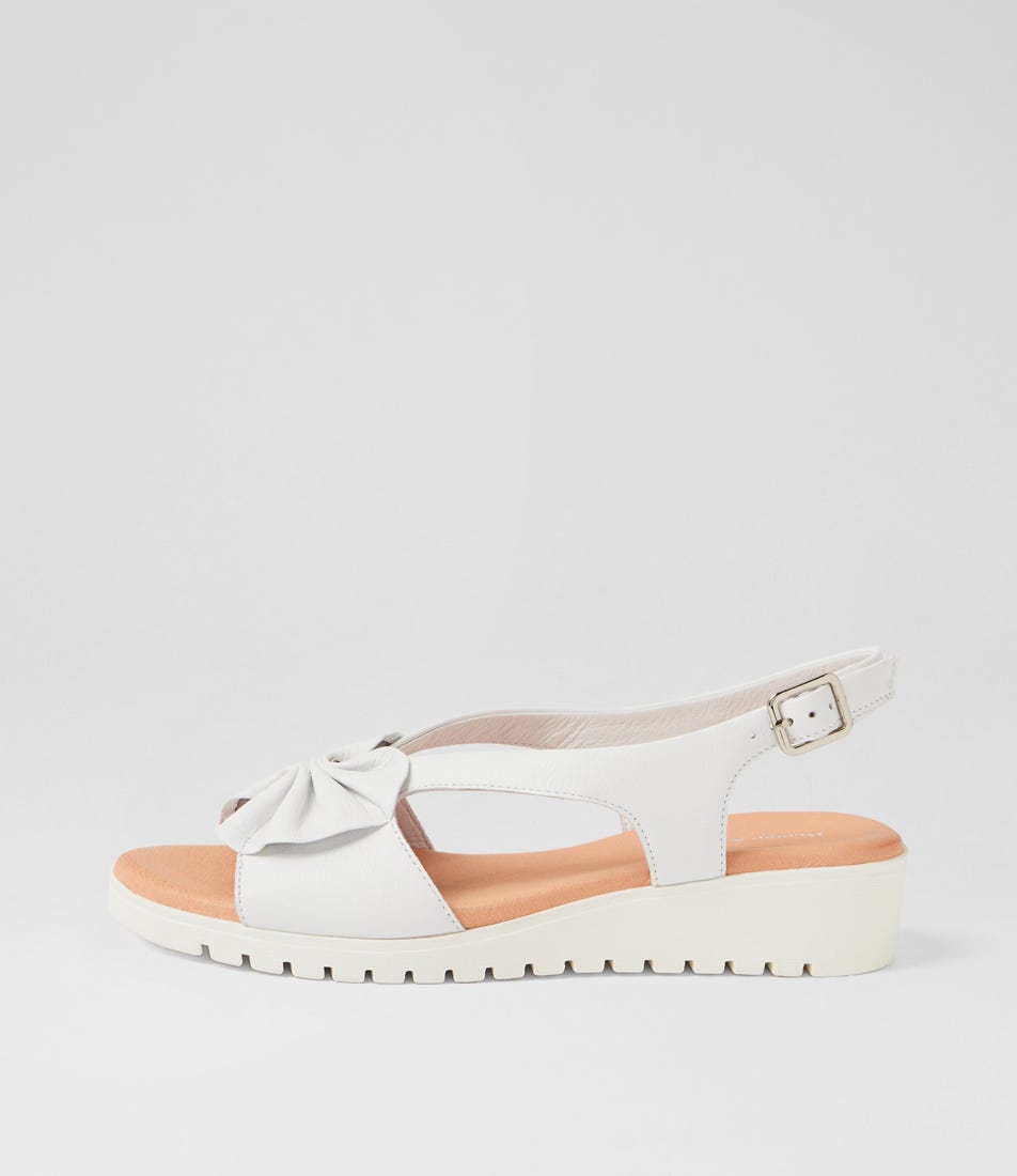 Myrline White Leather Sandals