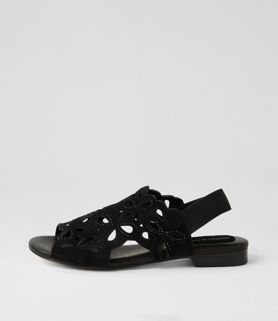 Panina Black Suede Sandals