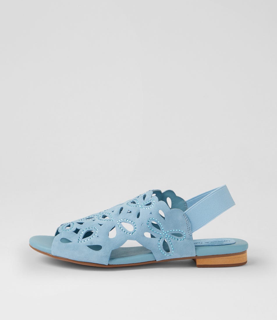 Panina Denim Suede Jewels Sandals