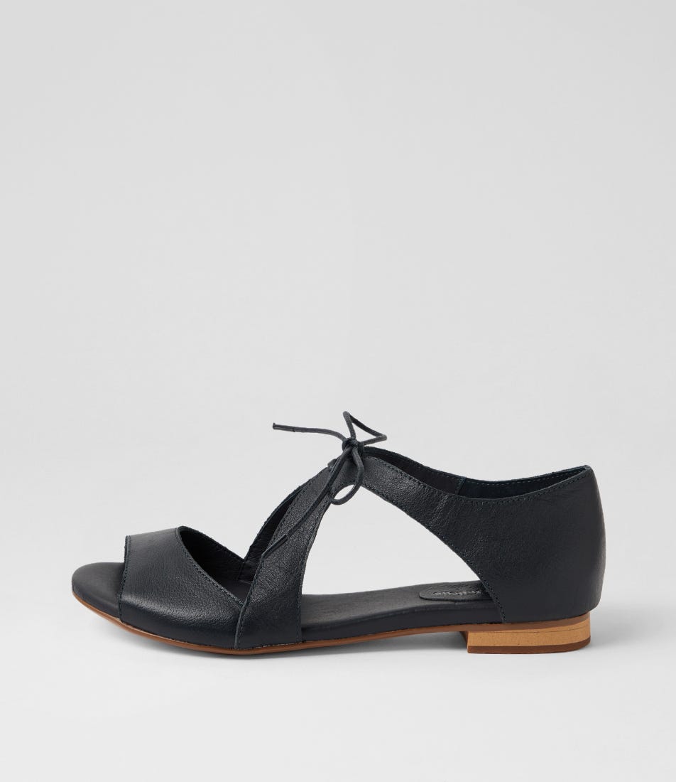 Perdita Navy Leather Sandals