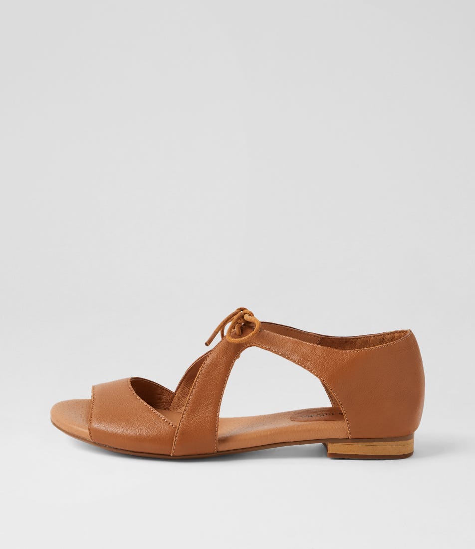 Perdita Dark Tan Leather Sandals