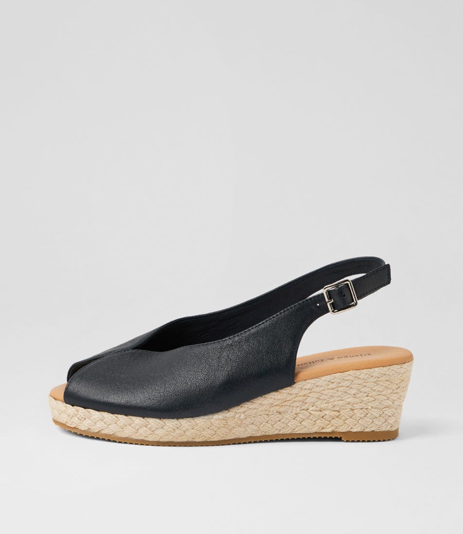 Strangely Navy Natural Rope Leather Sandals