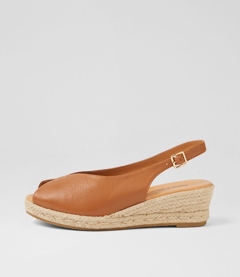 Strangely Dark Tan Natural Rope Leather Wedges