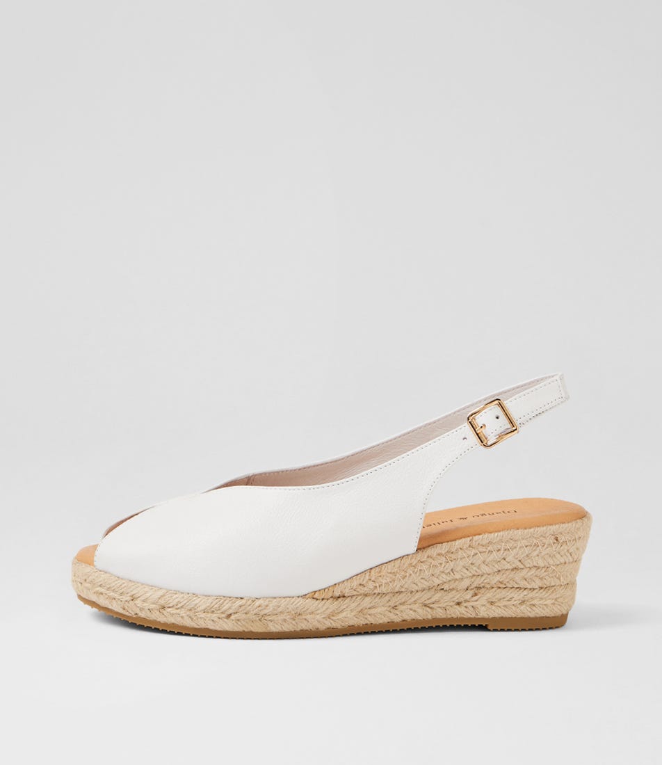 Strangely White Natural Rope Leather Wedges
