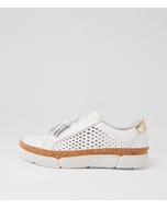 Taletha White Pale Gold Multi Leather Sneakers