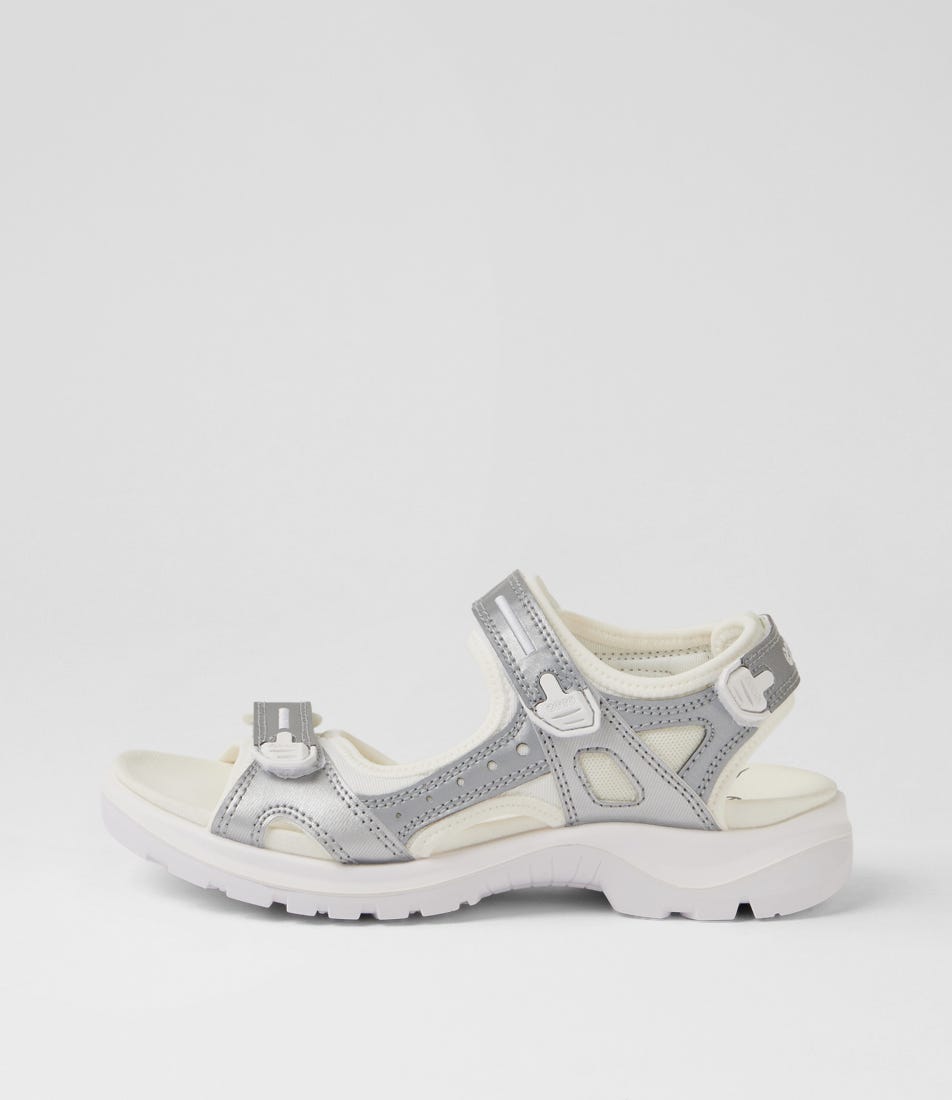 Offroad W Silver Reflective White Fabric Sandals