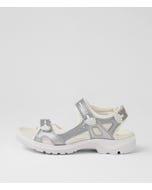 Offroad W Silver Reflective White Fabric Sandals