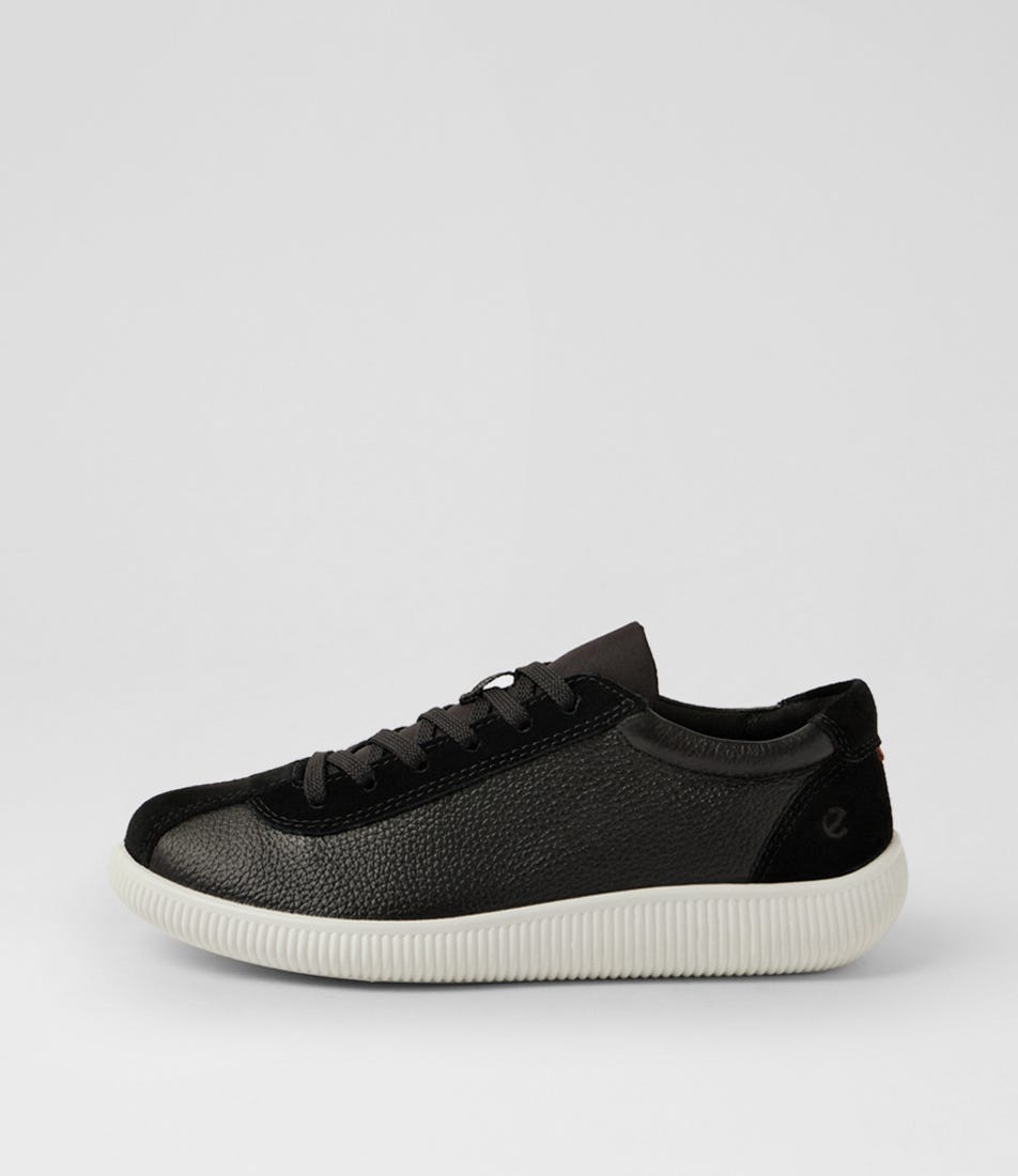 Soft Zero W Black Leather Suede Sneakers