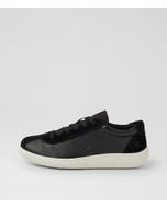Soft Zero W Black Leather Suede Sneakers