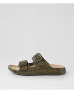500984 Cozmo M Smokey Olive Nubuck Slides