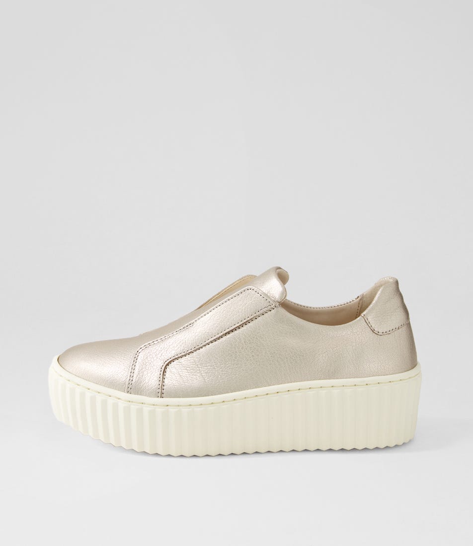 Carilyn Puder Metallic Leather Sneakers