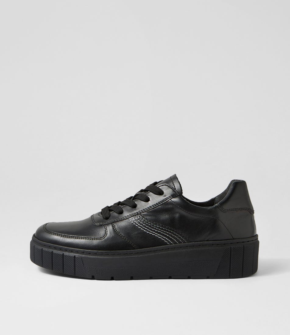 Francy Schwarz Leather Sneakers