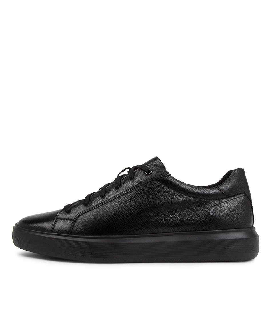 U Deiven Black Leather Sneakers Bs by Geox