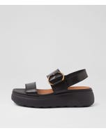 D Spherica Ec41 S B Black Leather Flat Shoes
