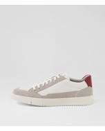 U Segnale A White Grey Leather Suede Sneakers