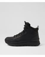 U Spherica Actif X2 B Abx A Black Leather Lace Up Boots