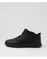 U Flextride Plus Hi Black Leather Lace Up Boots