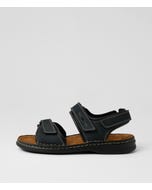 Rafe Ocean Schwarz Leather Sandals