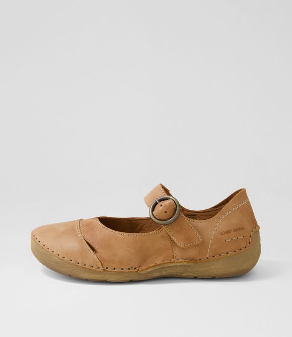 Fergey 80 Cognac Leather Mary Janes
