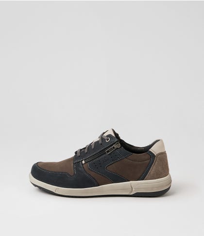 Enrico 20 Asphalt Multi Nubuck Leather Lace Up Flats