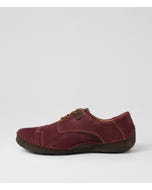 Fergey 41 Plum Kombi Leather Lace Up Flats