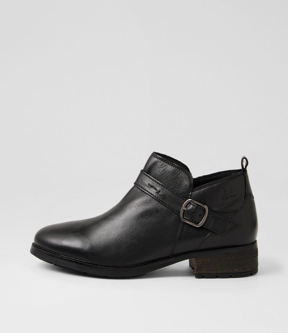 Kate 10 Schwarz Leather Ankle Boots