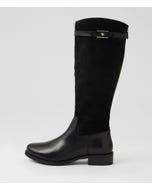 Chiara 05 Schwarz Leather Knee High Boots