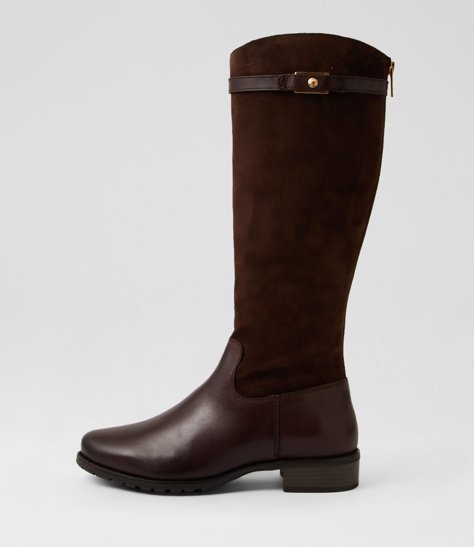 Chiara 05 Espresso Leather Knee High Boots