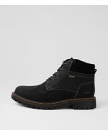 Chance 66 Schwarz Leather Lace Up Boots