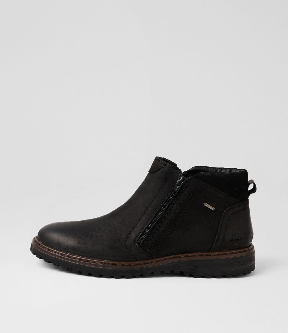 Erroll 63 Schwarz Leather Ankle Boots