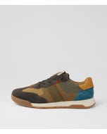 Blake 02 Olive Multi Suede Sneakers