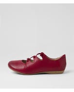 Fiona 04 Berry Leather Lace Up Flats