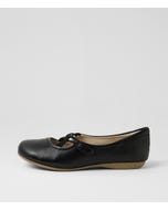 Fiona 39 Schwarz Leather Flat Shoes